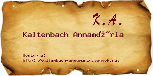 Kaltenbach Annamária névjegykártya
