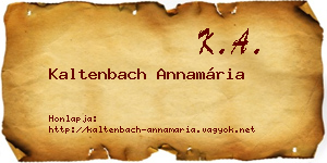 Kaltenbach Annamária névjegykártya